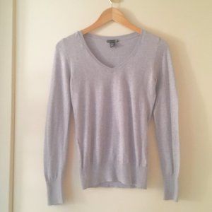H&M Heather Blue Melange V-Neck Sweater XS